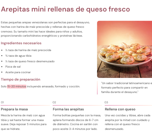 Ejemplo de página de loncheras